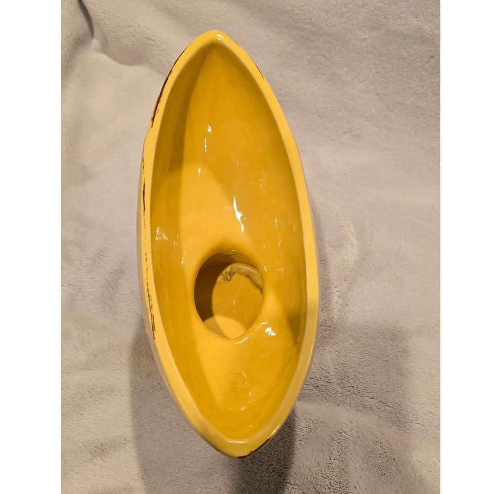 Vintage McCoy USA Planter Pedestal Yellow Ceramic Flower Pot‎ Home Decor